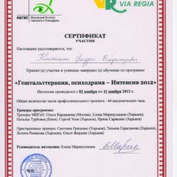 2012 Интенсив - гештальттерапия, психодрама
