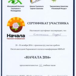 2016 Гештальт-конференция Начала