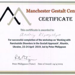 2019 Working with Narcissistic Disorders in the Gestalt Approach